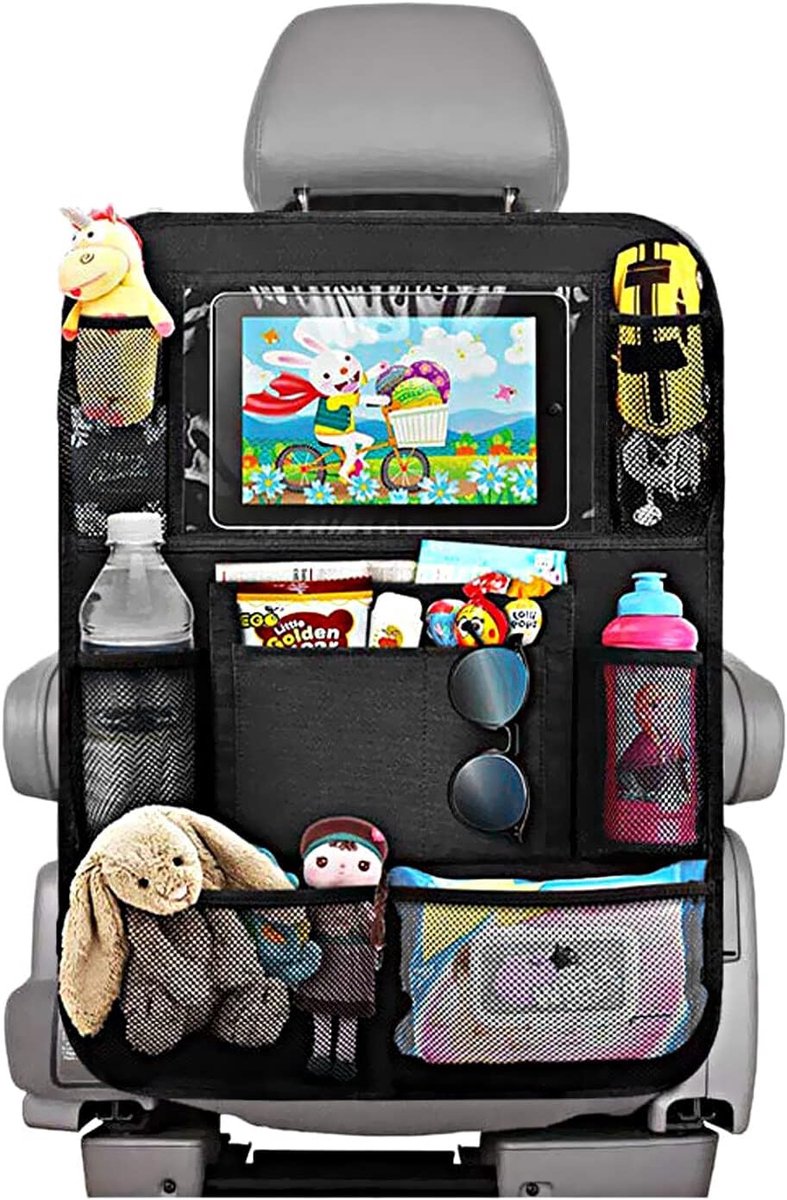 Autostoel Organizer met tablet houder - 9 vakken - waterdicht - ideale reisoplossing voor kinderen - ShopVlot