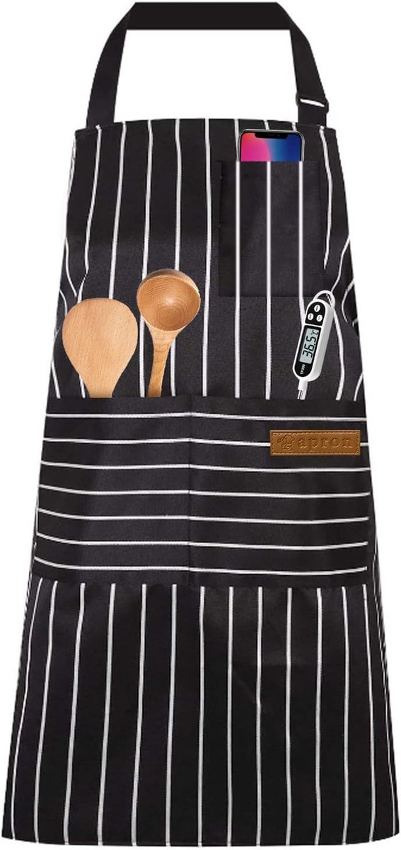 Thijox - Uniseks Volwassen Schort voor Koken en Grillen - Duurzaam Katoen, Verstelbare Halsband, Ideaal voor Keuken, Barbecue, Feest, Tuin, 70x80 cm,