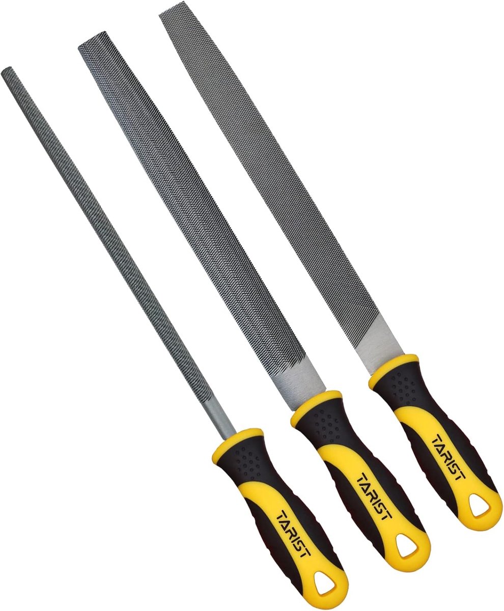 SnelShoppen - TARIST 3-delige Vijlenset Metaal 8 inch / 200 mm - Inclusief Platte Vijl, Ronde Vijl en Halve Cirkel Vijl - Voor Metaal, Hout, Plastic e