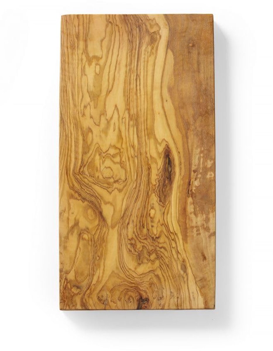 SnelShoppen - Houten Tapasplank, Olijfhout Serveerschaal, Snijplank Steakplank, Ontbijtplank, Kaasplank, Rechthoekig, 350x180x18mm, Perfect voor Feest