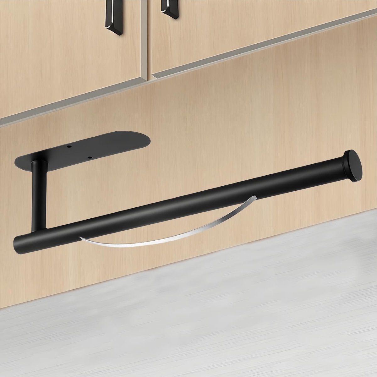 Dailygoods- Keukenrolhouder Waterdicht - Zelfklevend/Sonder Boren - Roestvrij Staal - Praktisch Afrol-Stopontwerp - Flexibele Montage - Ideaal voor Keuken/Badkamer - Papierenrolhouder