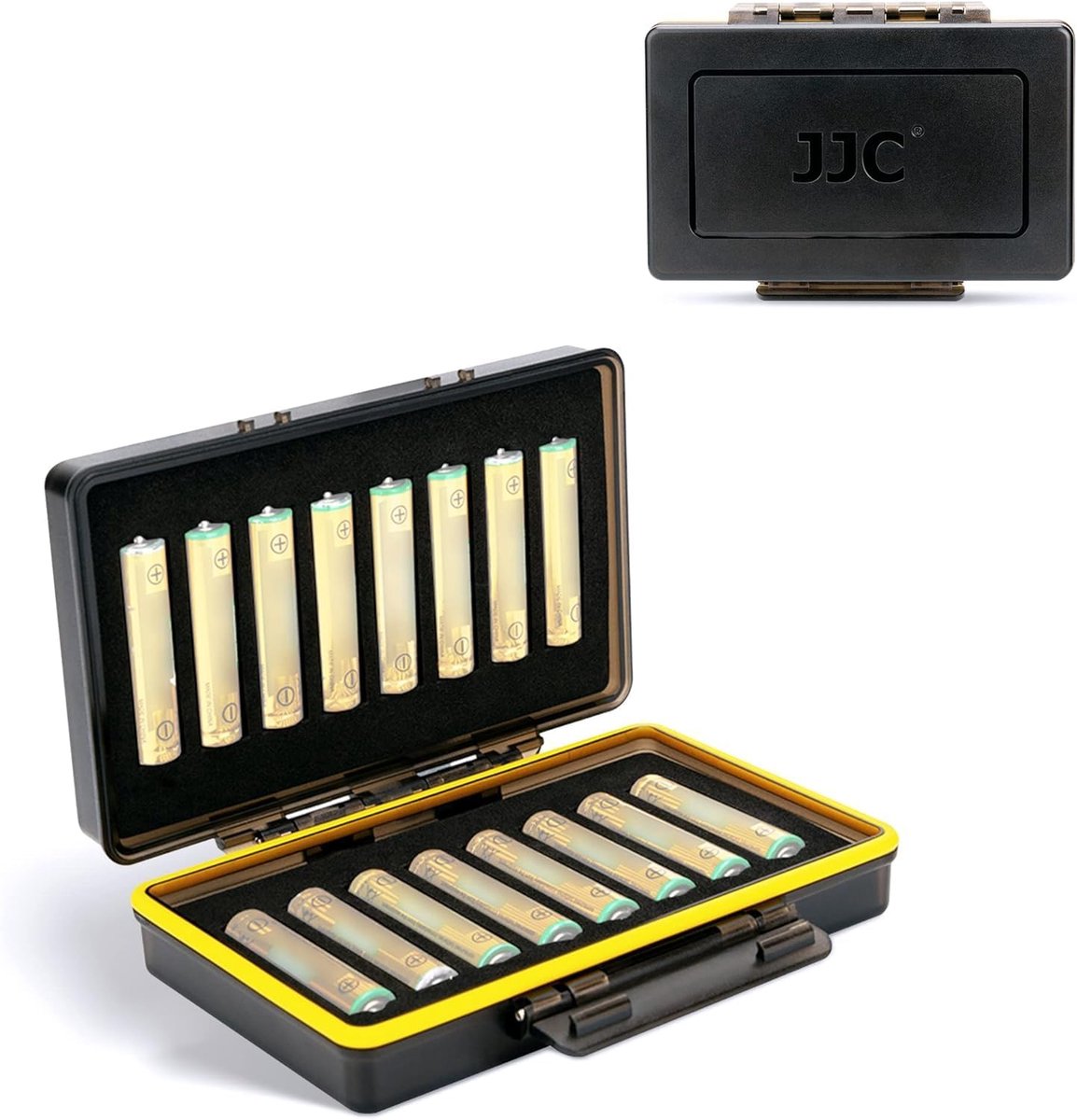 Thijox - Draagbare Batterijkoffer voor 16 x AAA-batterijen, Vochtbestendig Polycarbonaat Opbergdoos, Perfect voor Camping, Gereedschap, Kinderen en Th