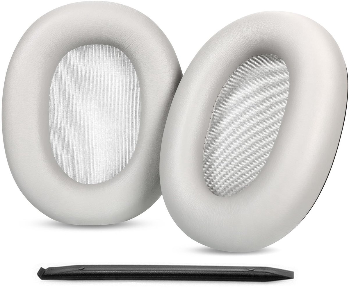 Dailygoods - WH 1000XM6 vervangende oorkussens oorkussens compatibel met Sony WH-1000XM6 ruisonderdrukkende hoofdtelefoon met zacht proteïneleer traagschuim accessoires (zilver)