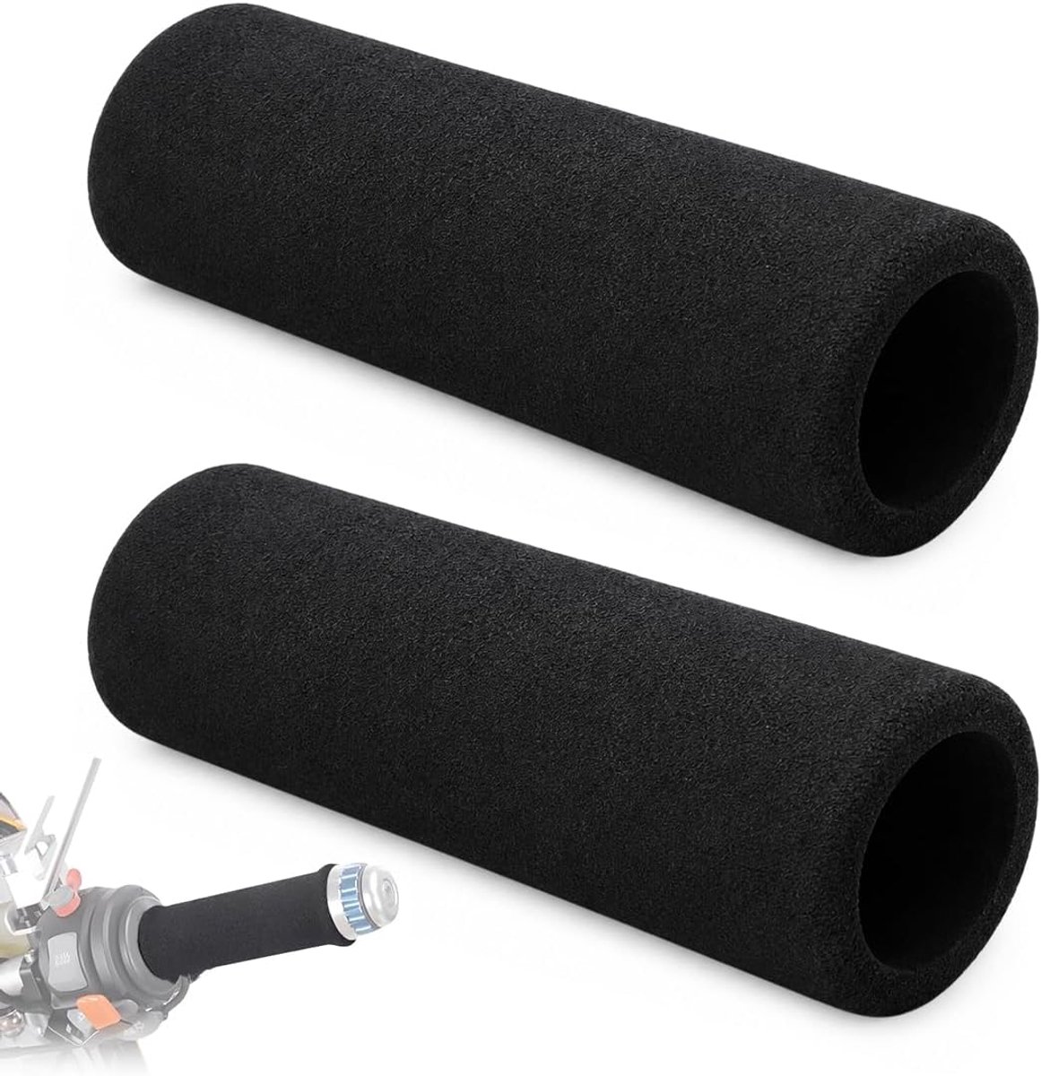 Motorfiets Schuimhandvat Covers,Fiets- En Motorhandvatten,Ideaal voor Motor En Mountainbike (Zwart) - ShopVlot