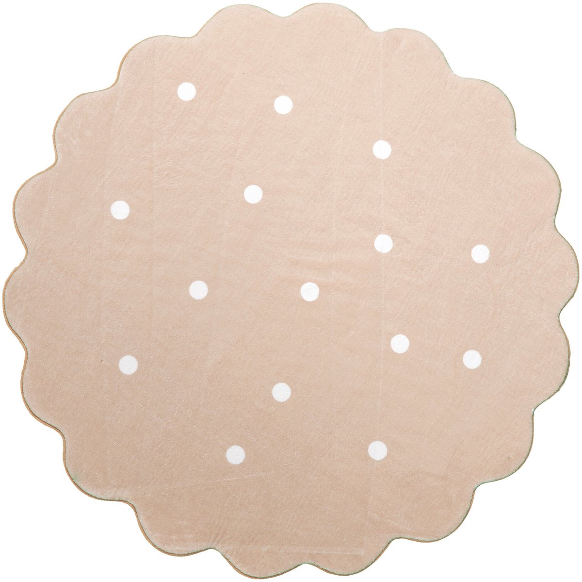 Little Olly Rond wasbaar vloerkleed - Cloudy Stippen Beige - Ø 200cm