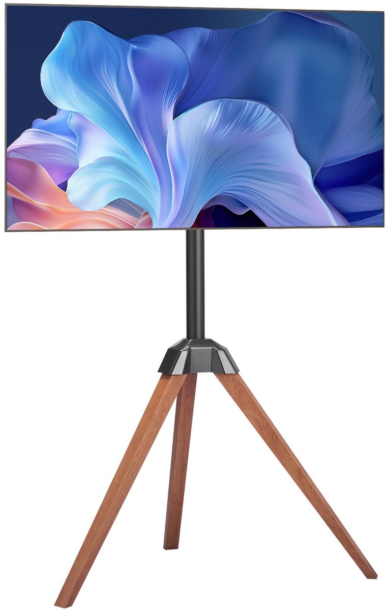 VEVOR Statief ezel tv-standaard, voor 40-65 inch flatscreen/gebogen tv's tot 100 lbs, 18° links-rechts rotatie - ShopVlot
