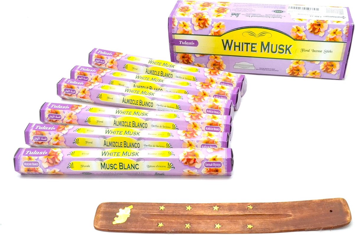 Musk White Forest Deer Musk joss sticks incense sticks 120 incense sticks. Joss Palos Fragrance with Ash Catcher - ShopVlot