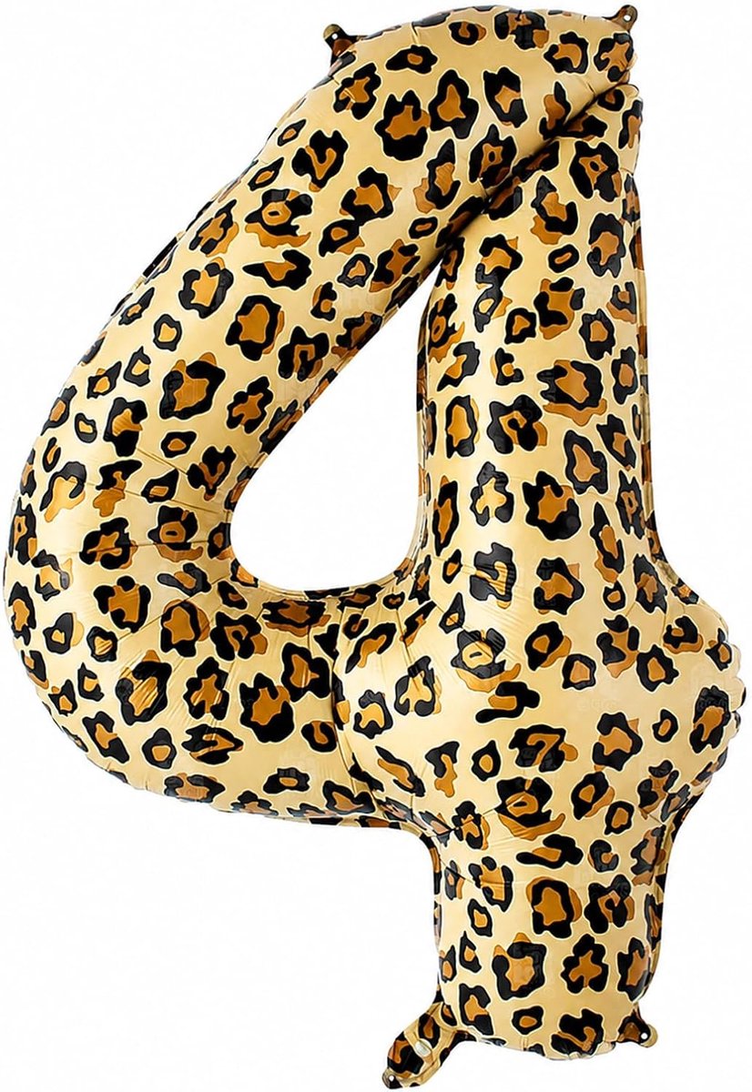DazzJoy Verjaardagsdecoratie voor jongens van 4 jaar, luipaardpatroon, ballon voor meisjes en jongens - ShopVlot