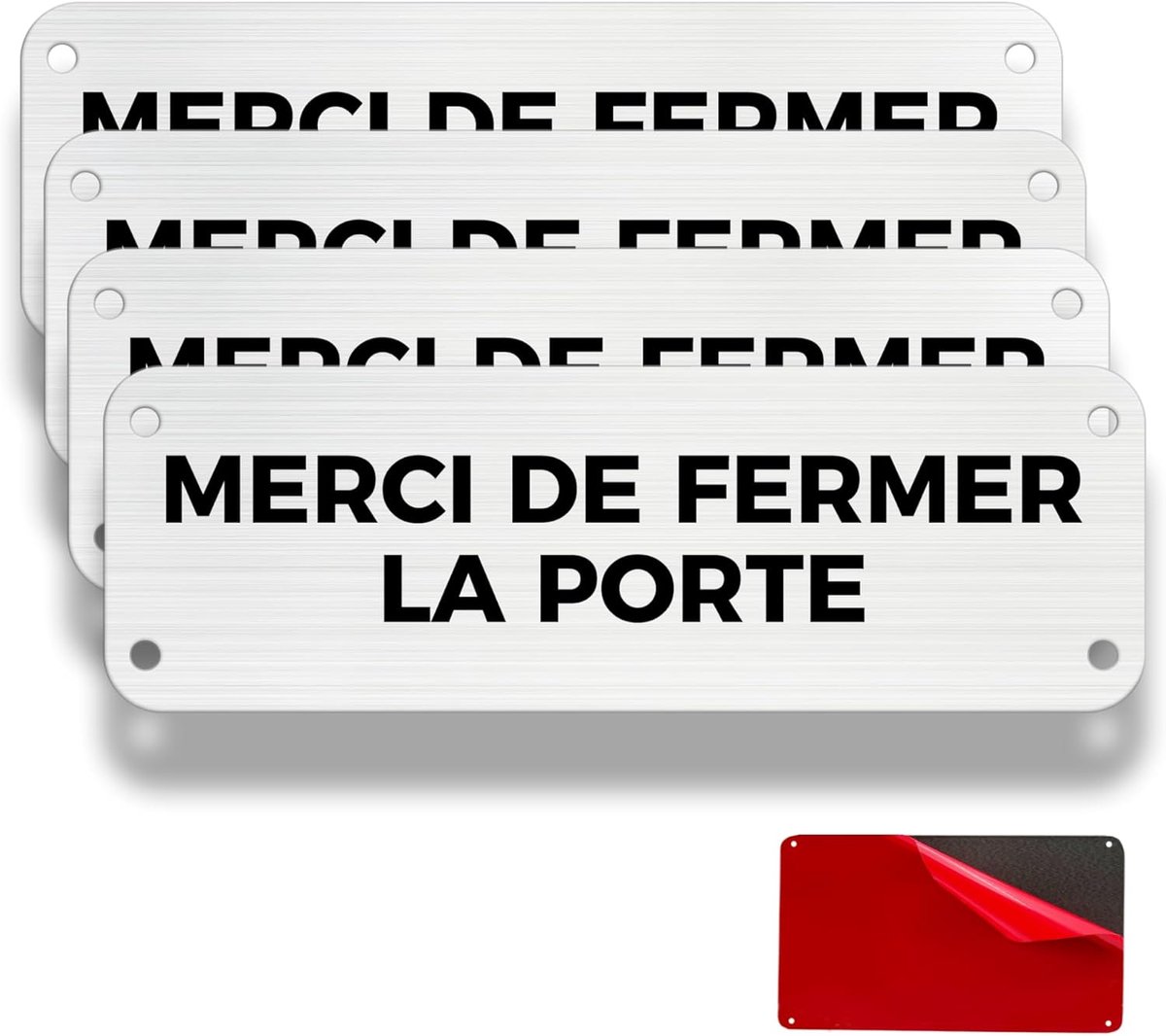 Camera Panel, 4 Panels for Private Property, 15 × 5 cm, Safety Alarm Sign (Please Close Door) - ShopVlot