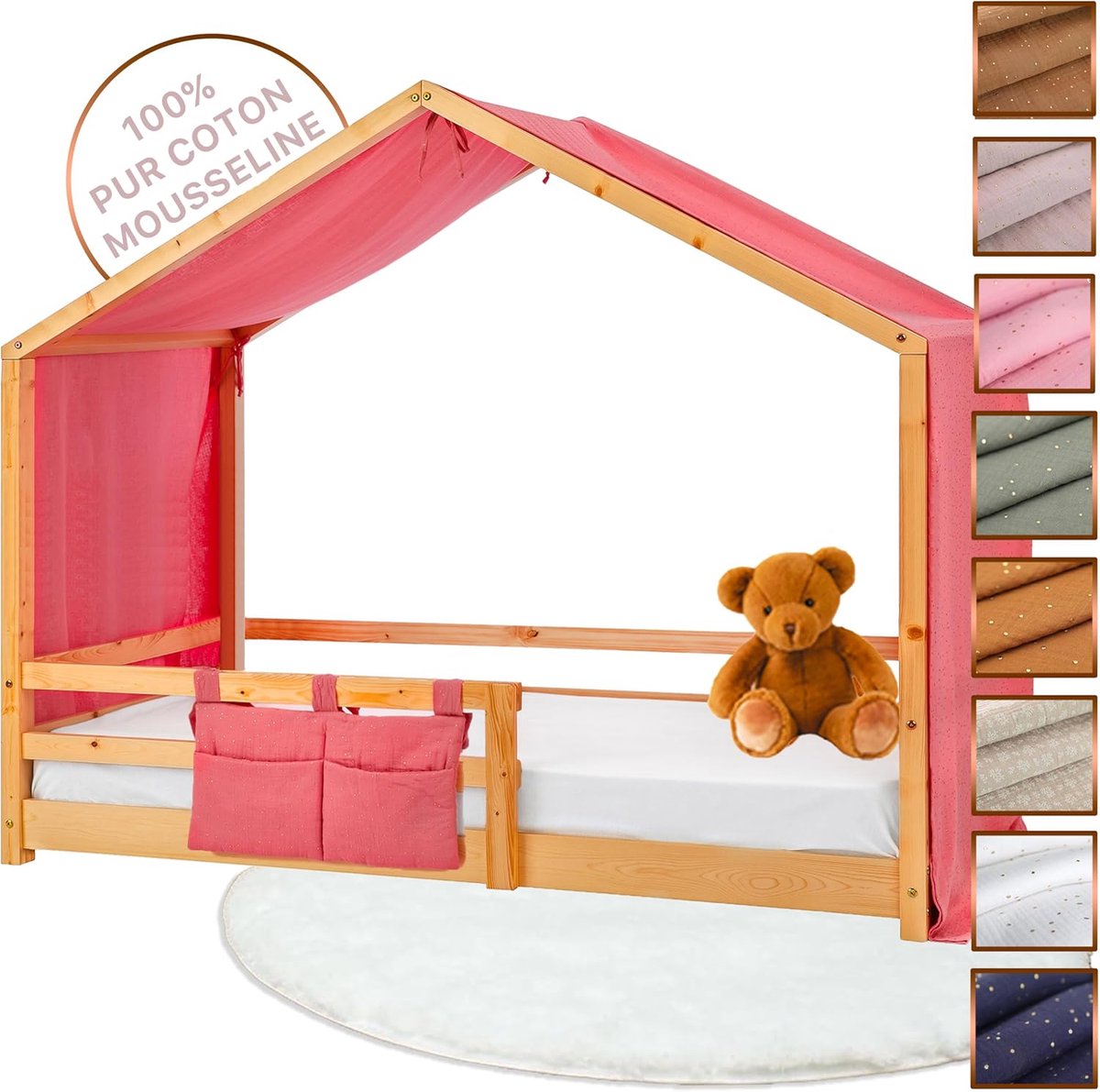 Bed Linen, Cabin, 100% Cotton, Sky, Cabin + Storage Bag, Oeko-Tex Gots Fabric, Made in Europe (Model 2 + Storage Bag - ShopVlot