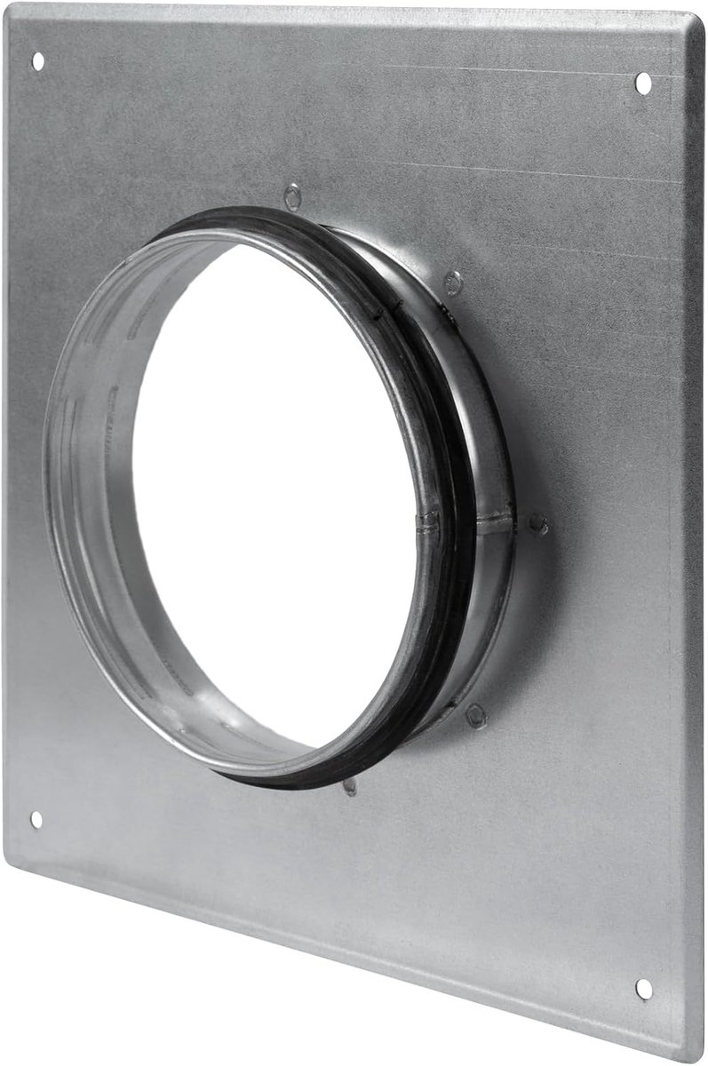 Duct Connector Flange - 5 Inch Ducting - Galvanized Steel with Rubber Gasket - ShopVlot
