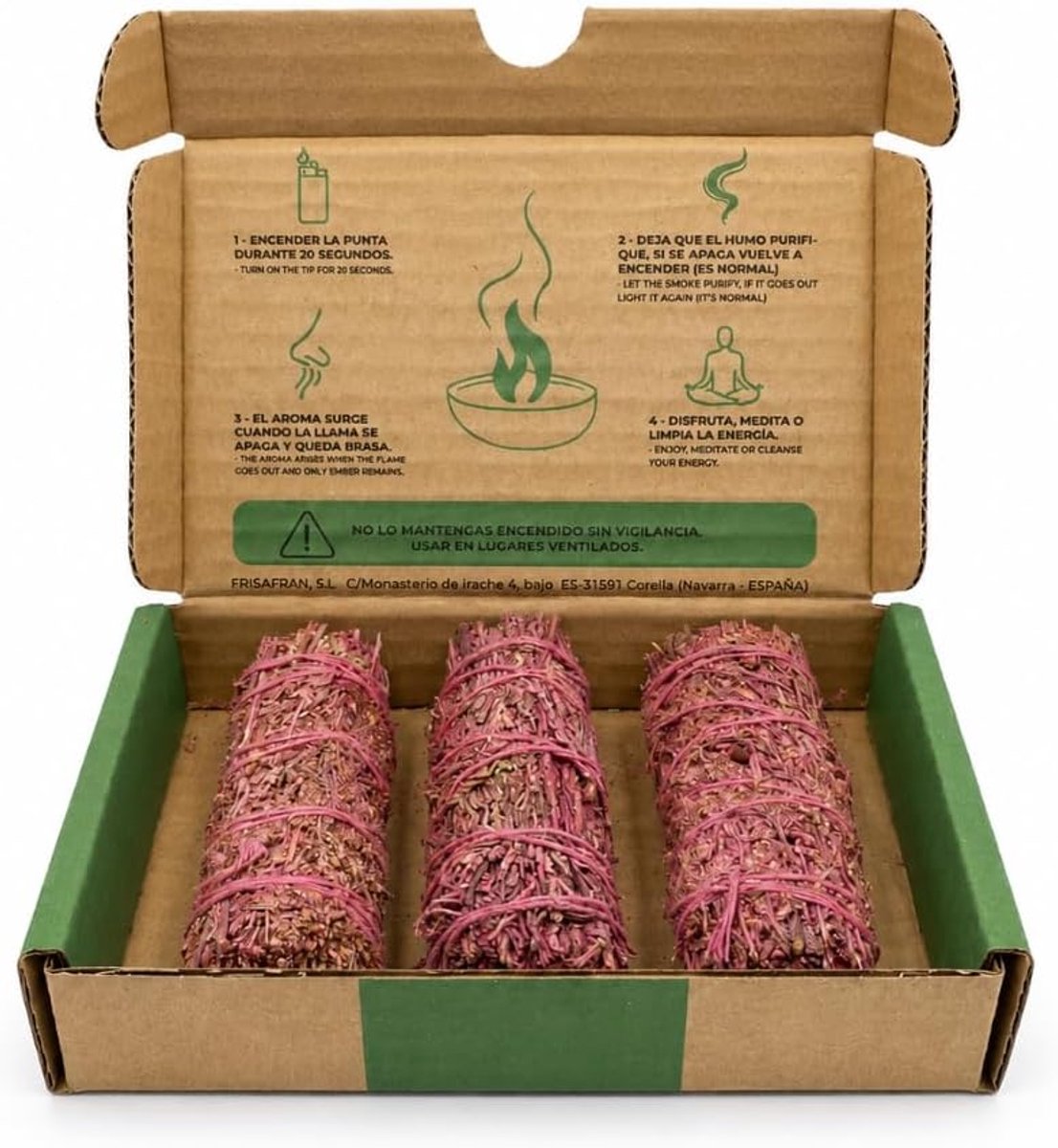 SALVIA - Rose Smudge Stick 3-Pack - Natural Incense - Sweet Floral Fragrance - Cozy Atmosphere - Home Fragrance - ShopVlot