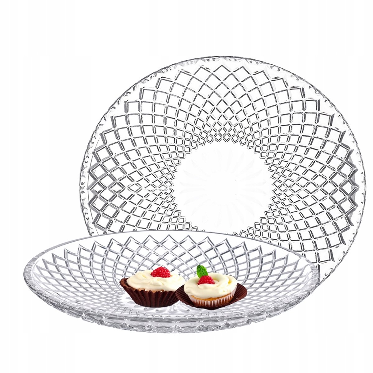 Glazen serveerschaal 25 cm voor taarten, desserts & lekkernijen