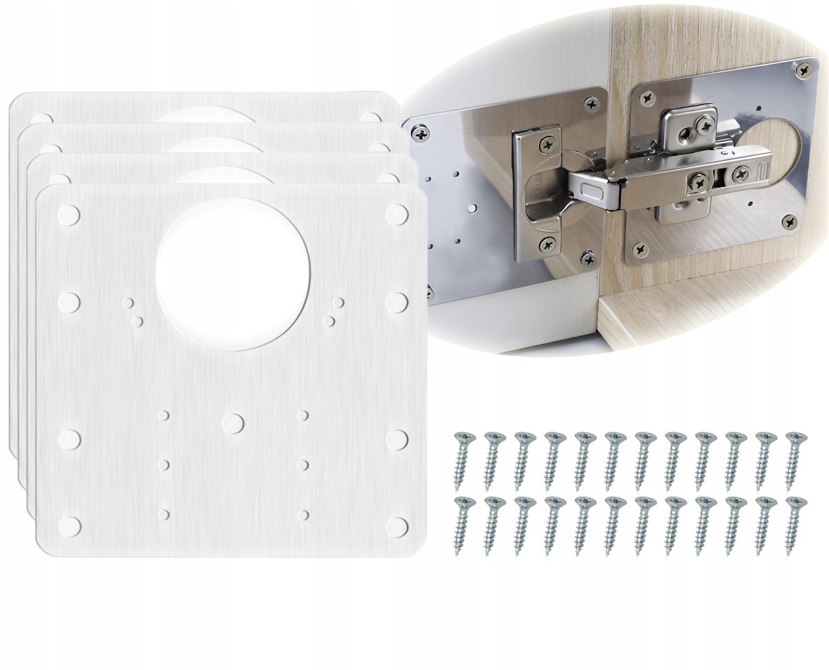 4x Reparatieplaat Scharnier Kastdeur - Universeel
