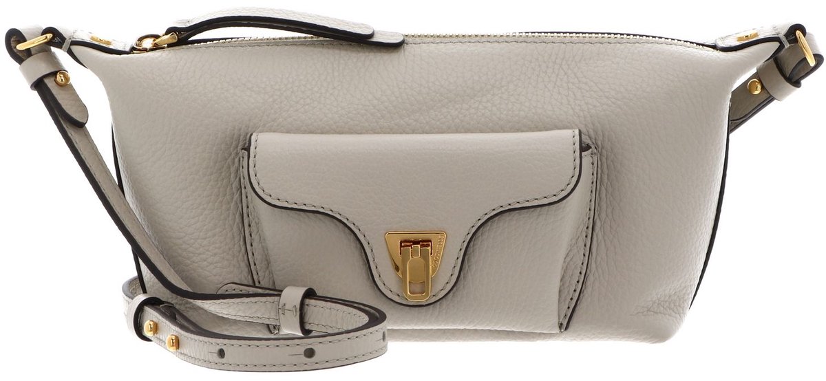 COCCINELLE Leren schoudertas Beat Generatio Mini Bag Grained Leather Eucalipto groengrijs