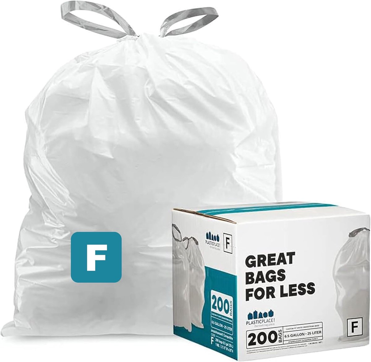 Afvalzakken 6.5 Gallon - Witte trekband - Perfecte pasvorm - Ideaal voor dagelijks gebruik