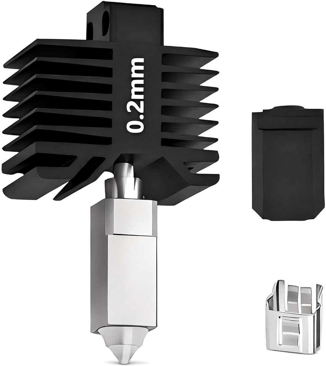 Hotend met 0,2 mm mondstuk van gehard staal, compatibel met Bambu Lab X1, X1C, P1P en P1S, afneembare hotend voor - ShopVlot