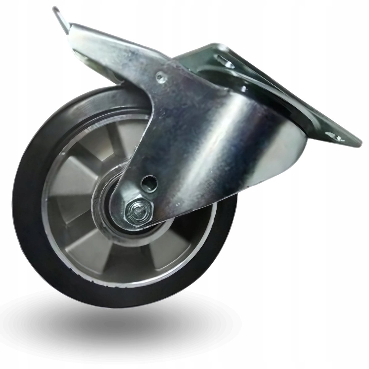 Zwenkwiel met rem 160mm 350kg aluminium-rubber