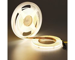 TOPAI 24 V COB ledstrip, 5 m, 4000 K, neutraal wit, 1280 lm/m, zeer helder licht, dimbaar, RA>92, 480 leds/m - ShopVlot