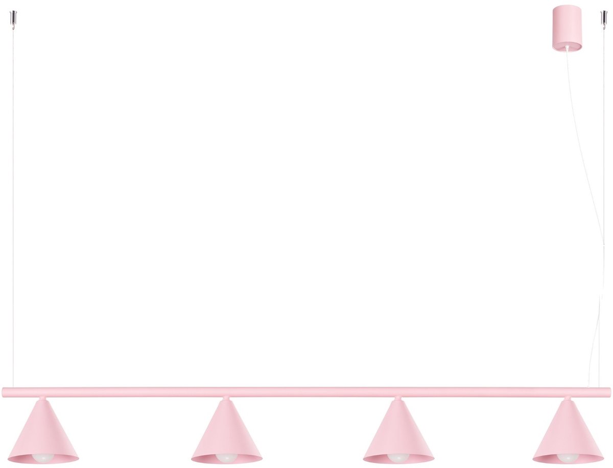 Sollux Lighting Kroonluchter Nox - E14 - roze - staal - 122x14x215cm