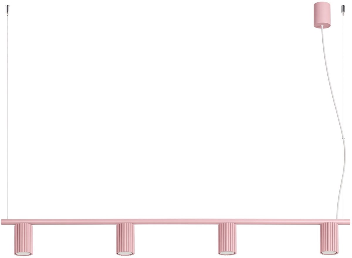 Sollux Lighting Kroonluchter Karbon - GU10 - roze - aluminium - 122x6.5x212cm