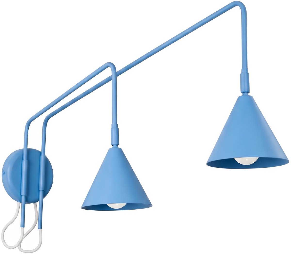 Sollux Lighting Wandlamp Nox - E14 - lichtblauw - staal - 150x80x30cm