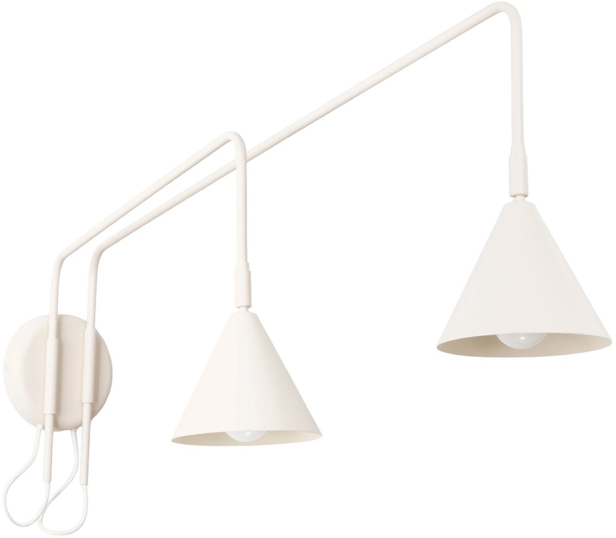 Sollux Lighting Wandlamp NOX - E14 - beige - staal - 150x80x30cm
