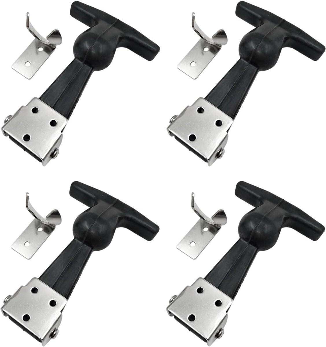 4 stuks motorkaphouders rubber, 13 cm T-greep spansluiting rubberen houder - ShopVlot