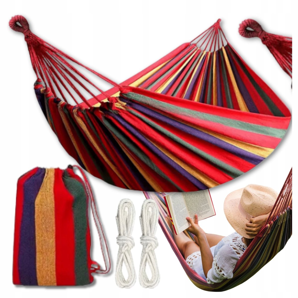 Grote Boho Tuin Hamak met Draagtas - Comfortabel en duurzaam