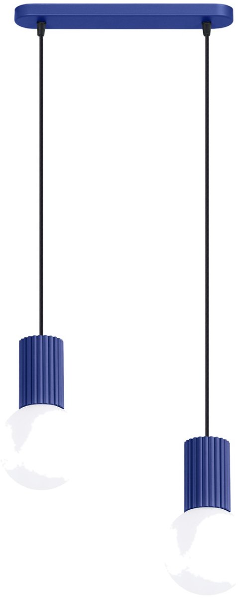 Sollux Lighting Hanglamp Halo - G9 - ultramarijn - aluminium/glas - 33.5x6x120cm