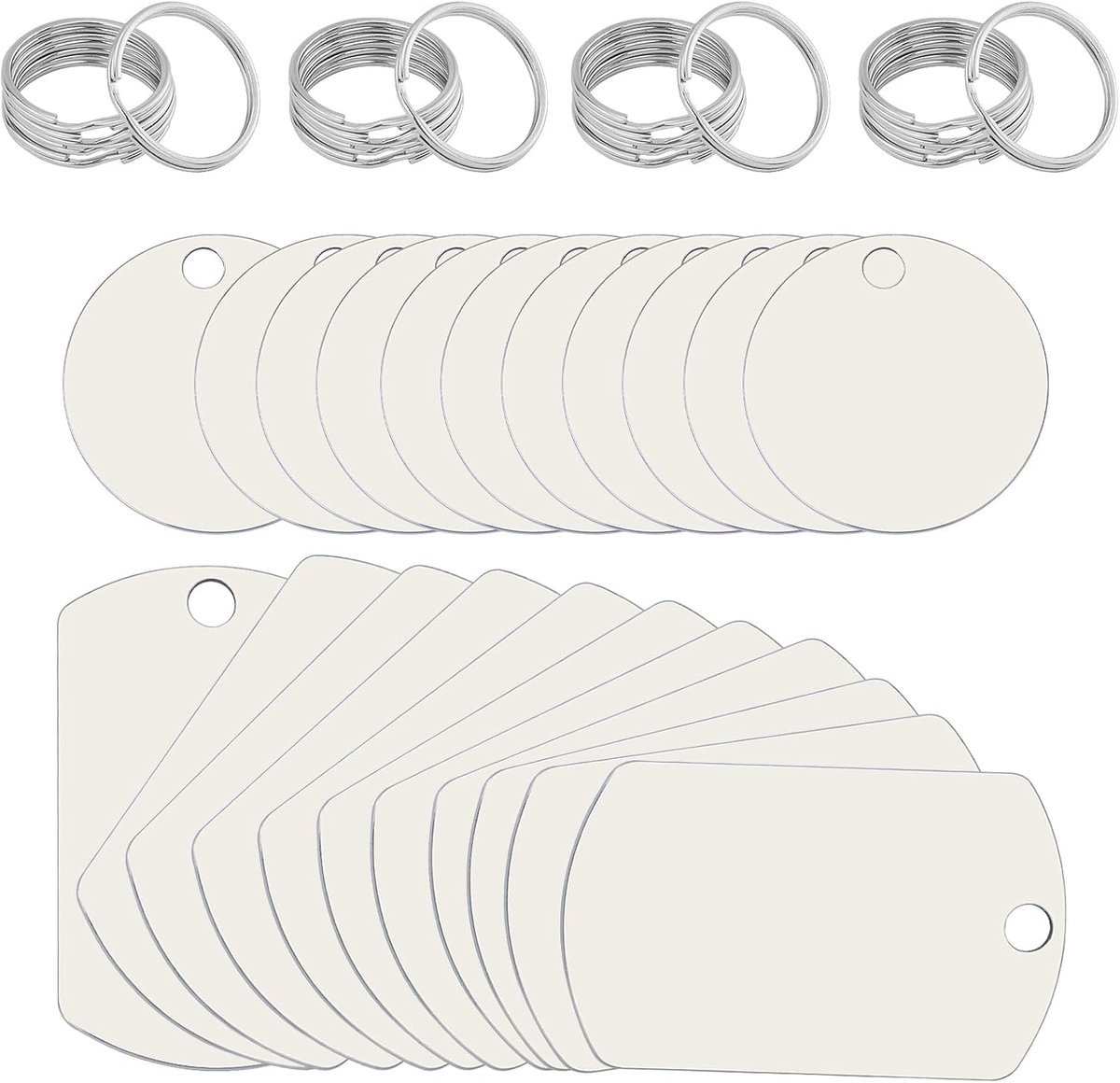 Stainless steel pendants, blank, 22 pieces, blank, dog tags punching, blank, dog tags - ShopVlot