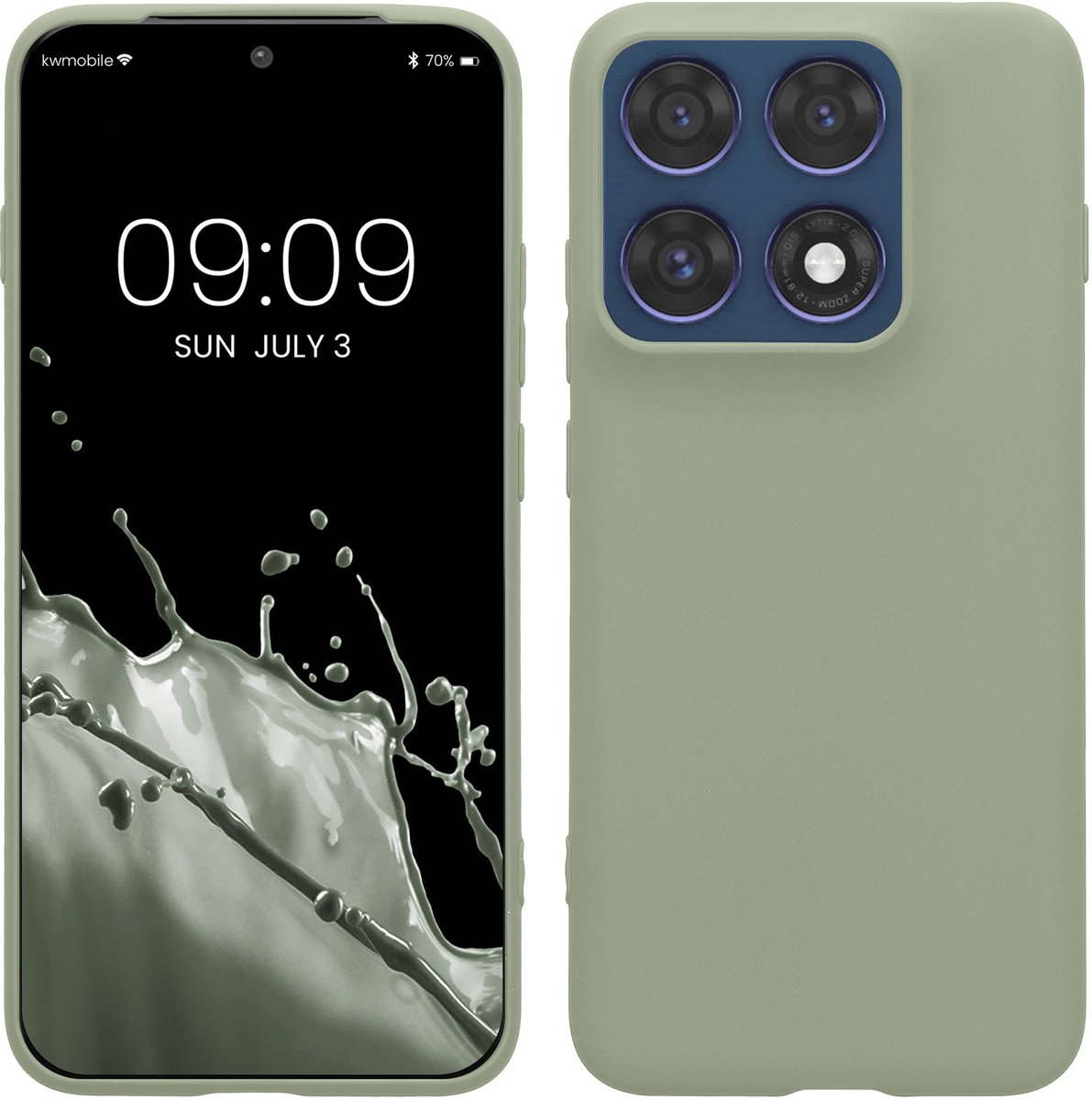 kwmobile telefoonhoesje geschikt voor Motorola Edge 70 Pro - Hoesje voor smartphone - Back cover in grijsgroen