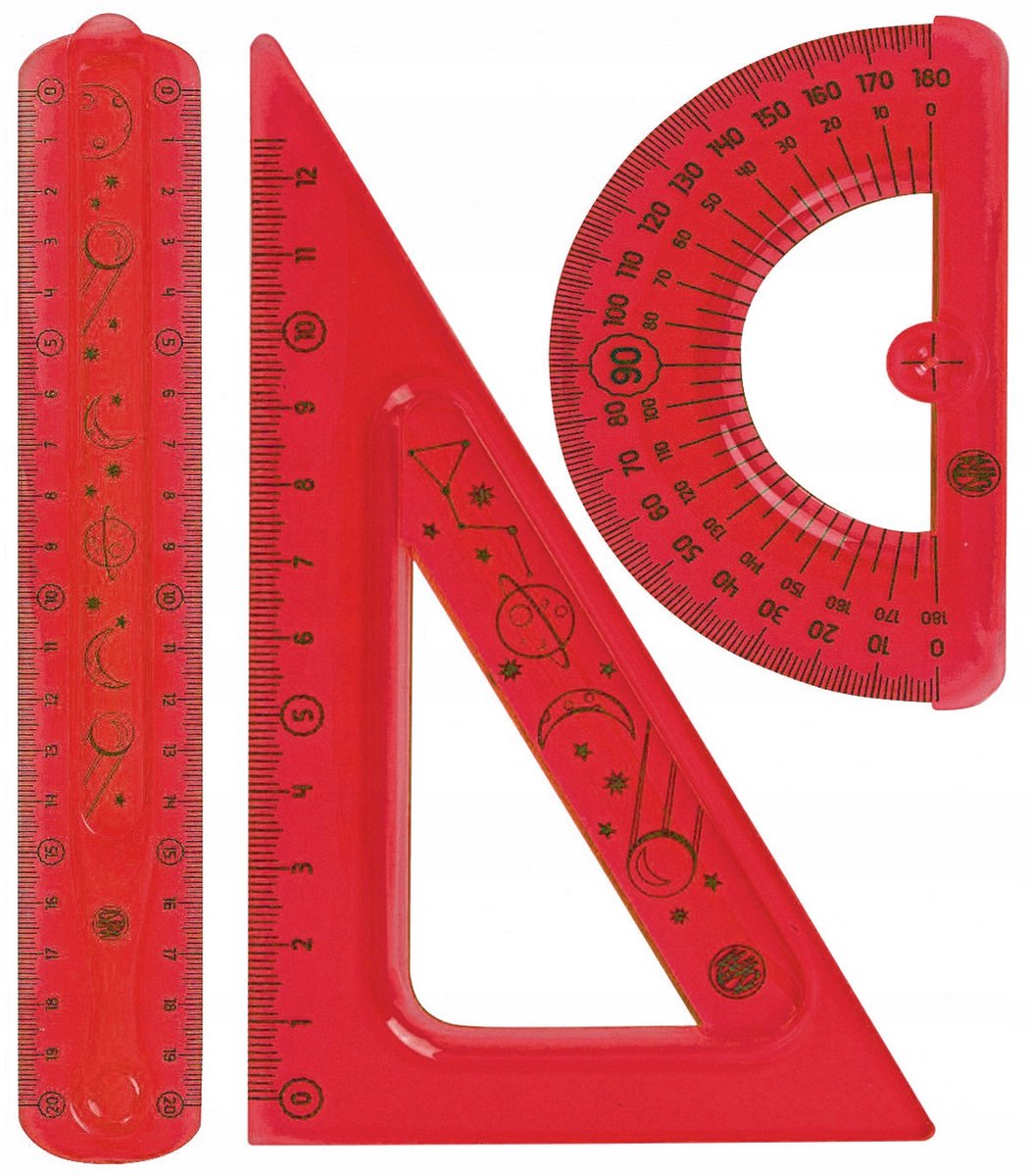 Astra Geometrie Set 3 Delen Flexi Rood 7511