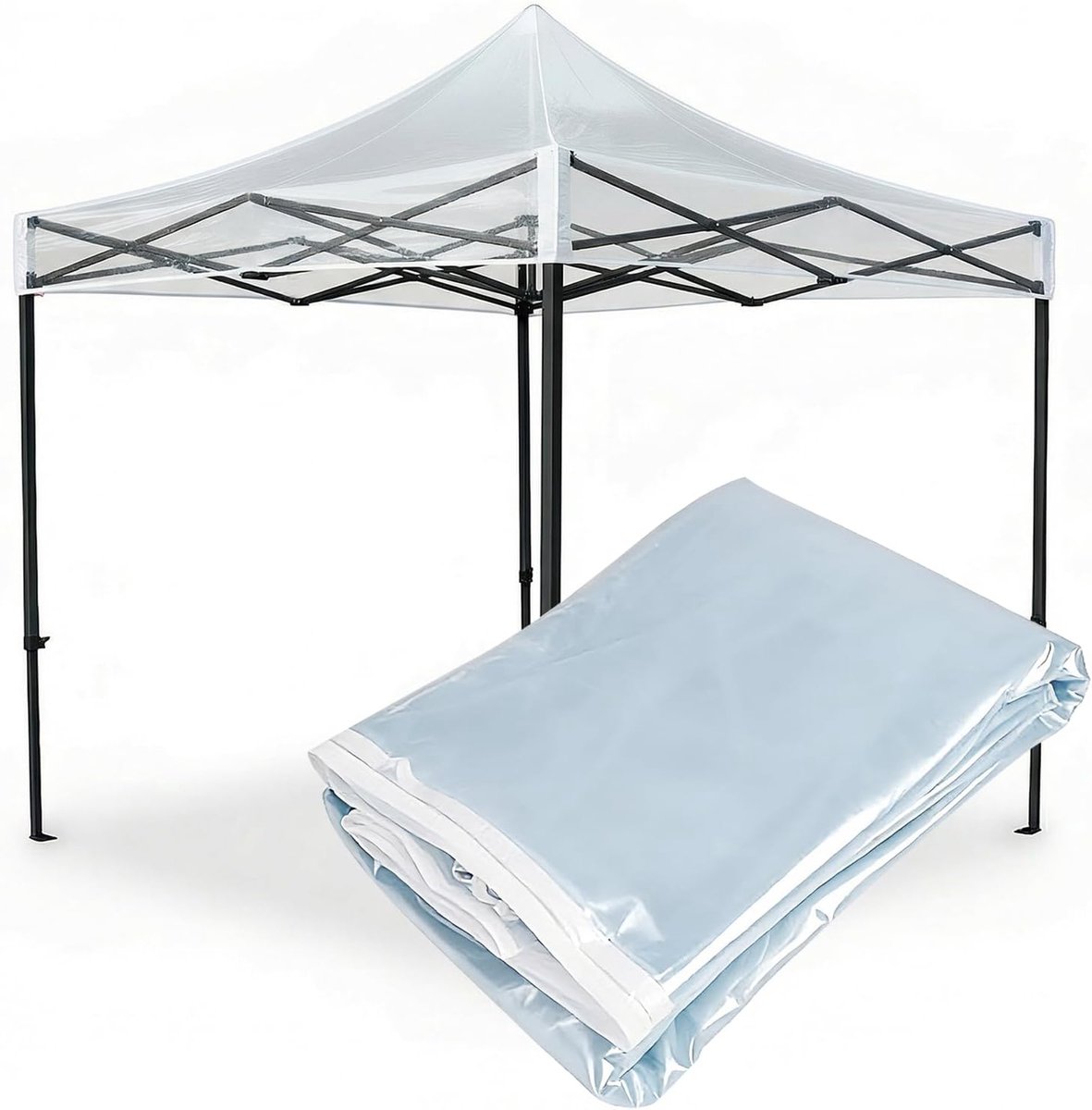 OKYUK Transparent Gazebo Replacement Canopy Cover Top (Transparent PVC, 3 x 3M) - ShopVlot