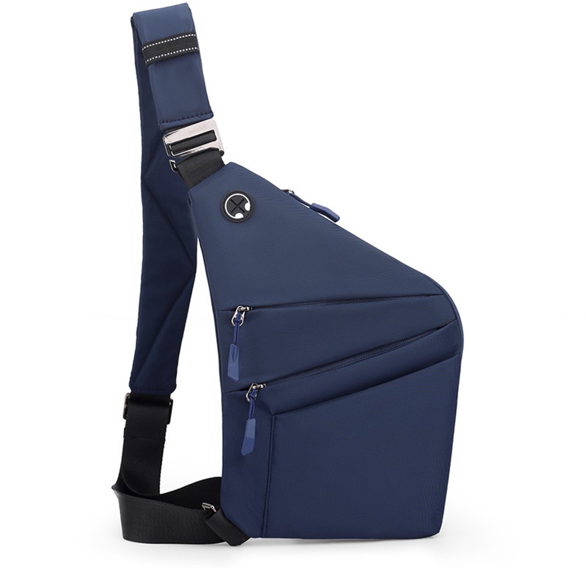 Veilige Schoudertas met Anti-Diefstal Functie - Waterdichte Crossbody Bag-schoudertas met grote capaciteit-Stijlvolle reistassen-Schoudertas links-Geruite schoudertas - reistas-blauw