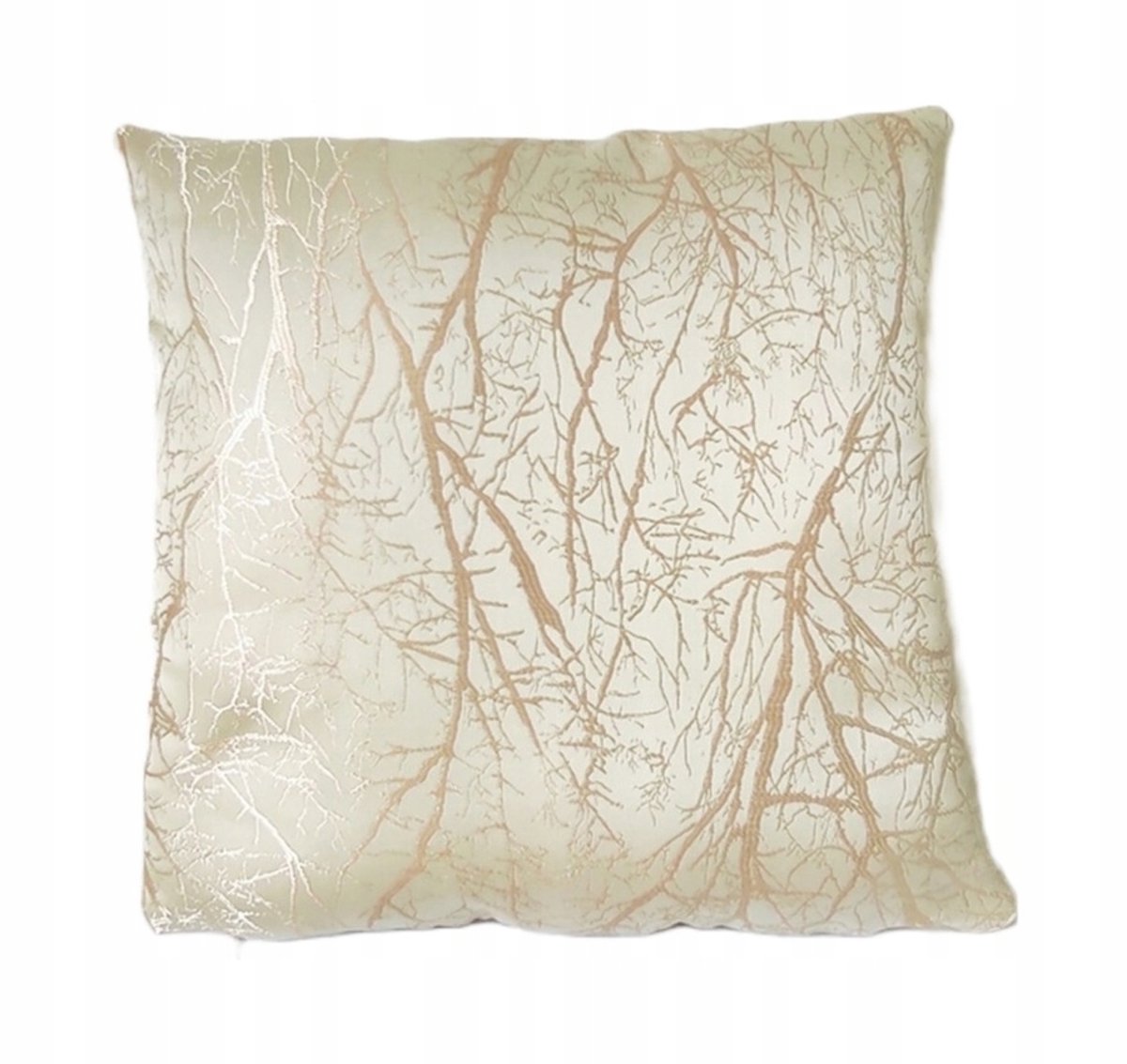 Crème Jacquard Sierkussen met Boompatroon 45x45 cm
