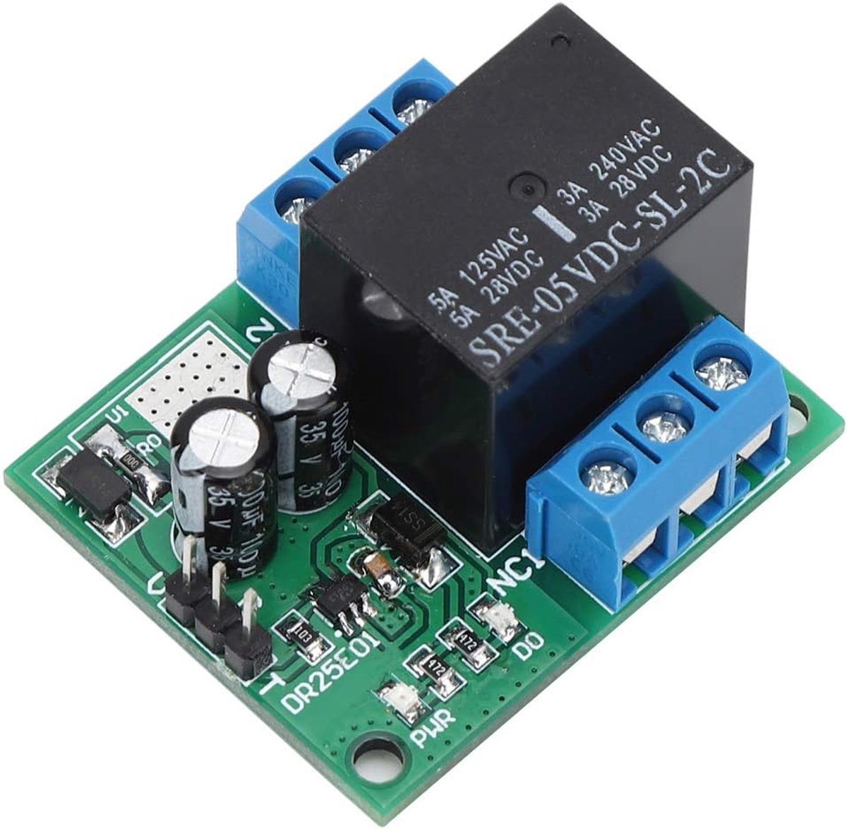 DR25E01 DPDT Relay Module,Double Pole Double Throw DPDT Self-locking Bistable LED Motor Smart Home Control(DC5V) - ShopVlot