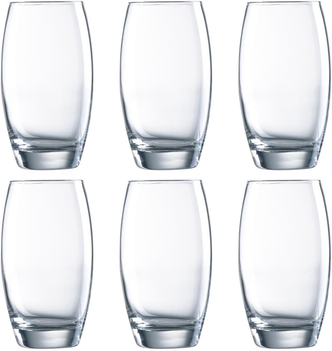 Limonadeglazen stapelbaar - Transparant - 500 ml - Glas Longdrinkglas - Voor Koude Dranken en Cocktails