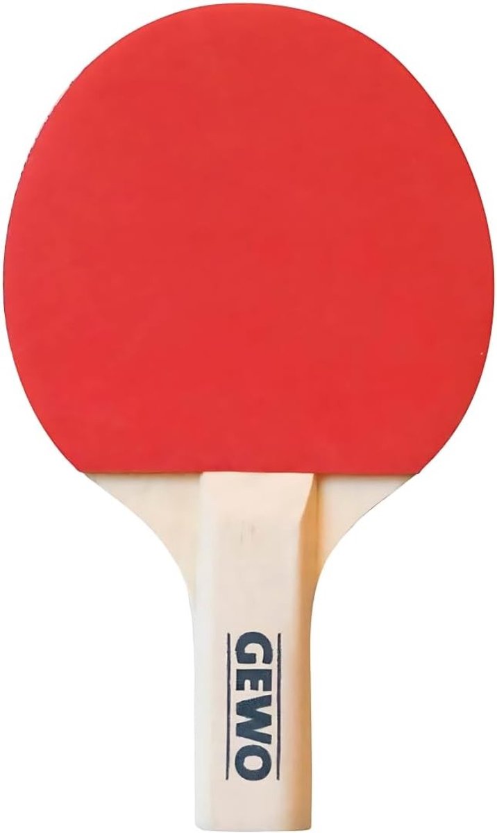 Tafeltennisnetje voor elke tafel - Mini-racket - Rood-zwart - 15,5 x 9,5 cm - Klein tafeltennisbatje met verkleinde handgreep voor kinderen en volwassenen