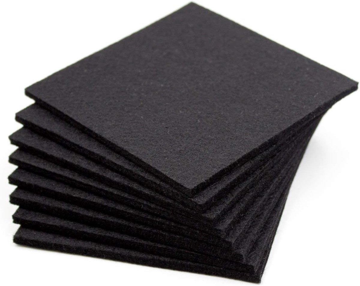 Set of 8 Elegant Felt Coasters in Black (More Colours), for Cups, Glasses and Drinks, Felt Coasters, 10 x 10 cm - ShopVlot