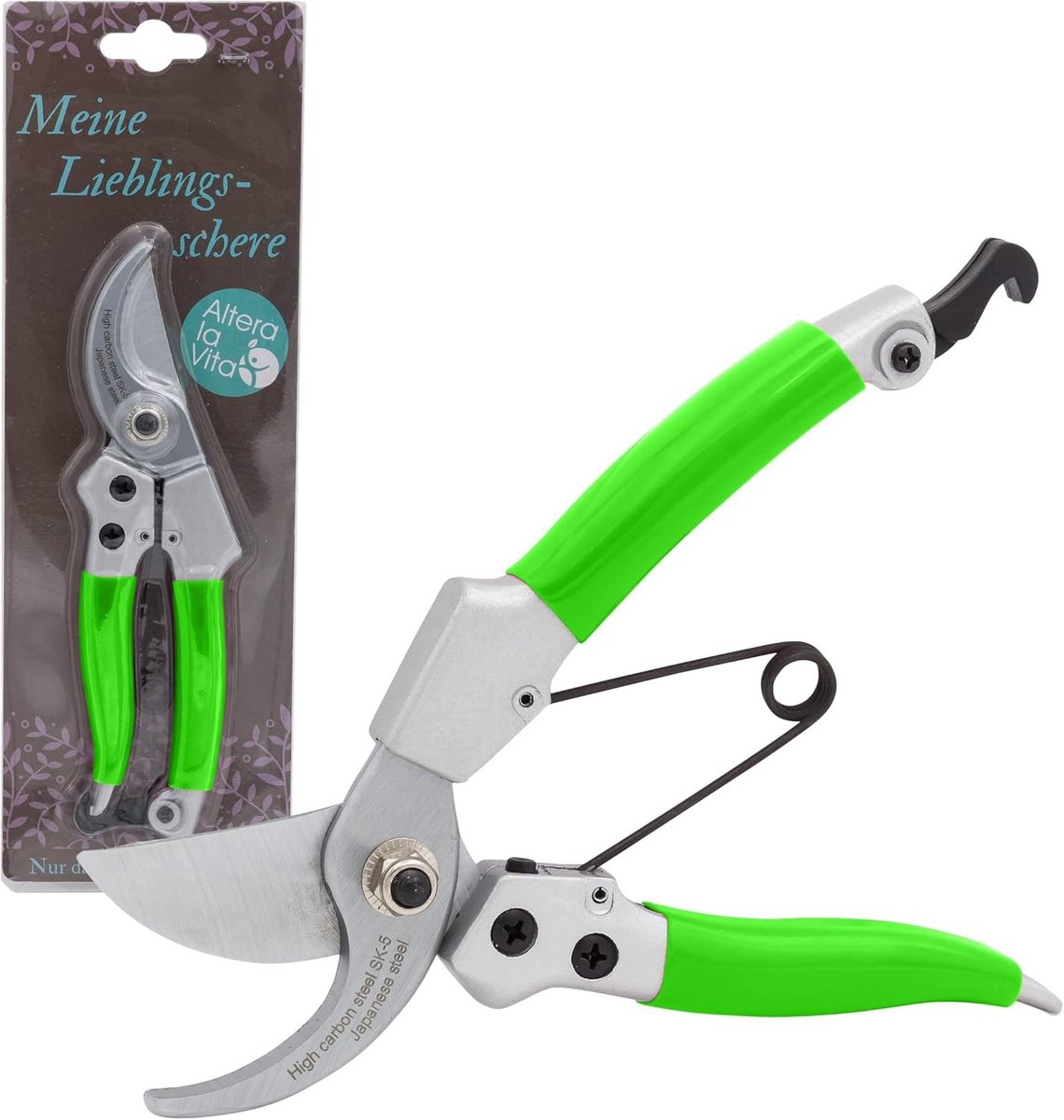 Knipschaar tuin - Roze - 18 x 5 cm - Ergonomische Bypass Snoeischaar met SK5 Stalen Messen - Voor Links- en Rechtshandigen