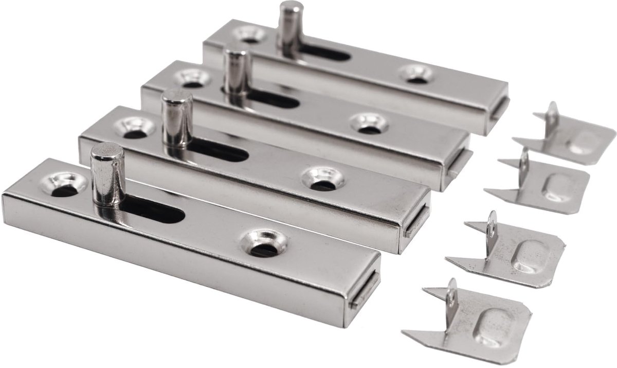 Set van 4 metalen meubelsluitingen met scharnier - 70 mm voor deuren