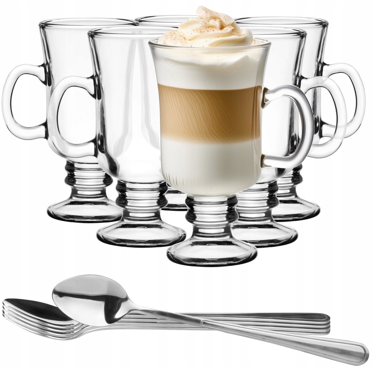 Glasmark Irish Coffee Glazen Set 6x 200ml met Lange Lepels
