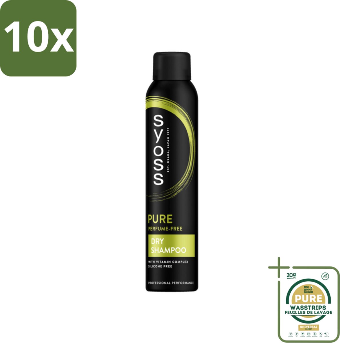 10 x SYOSS - Pure Fresh Droogshampoo - Shampoo - Langdurige Styling - 200ml - Grootverpakking - Droogshampoo - Fris Haar - Haargevoel - Salon Kappers - Haartype