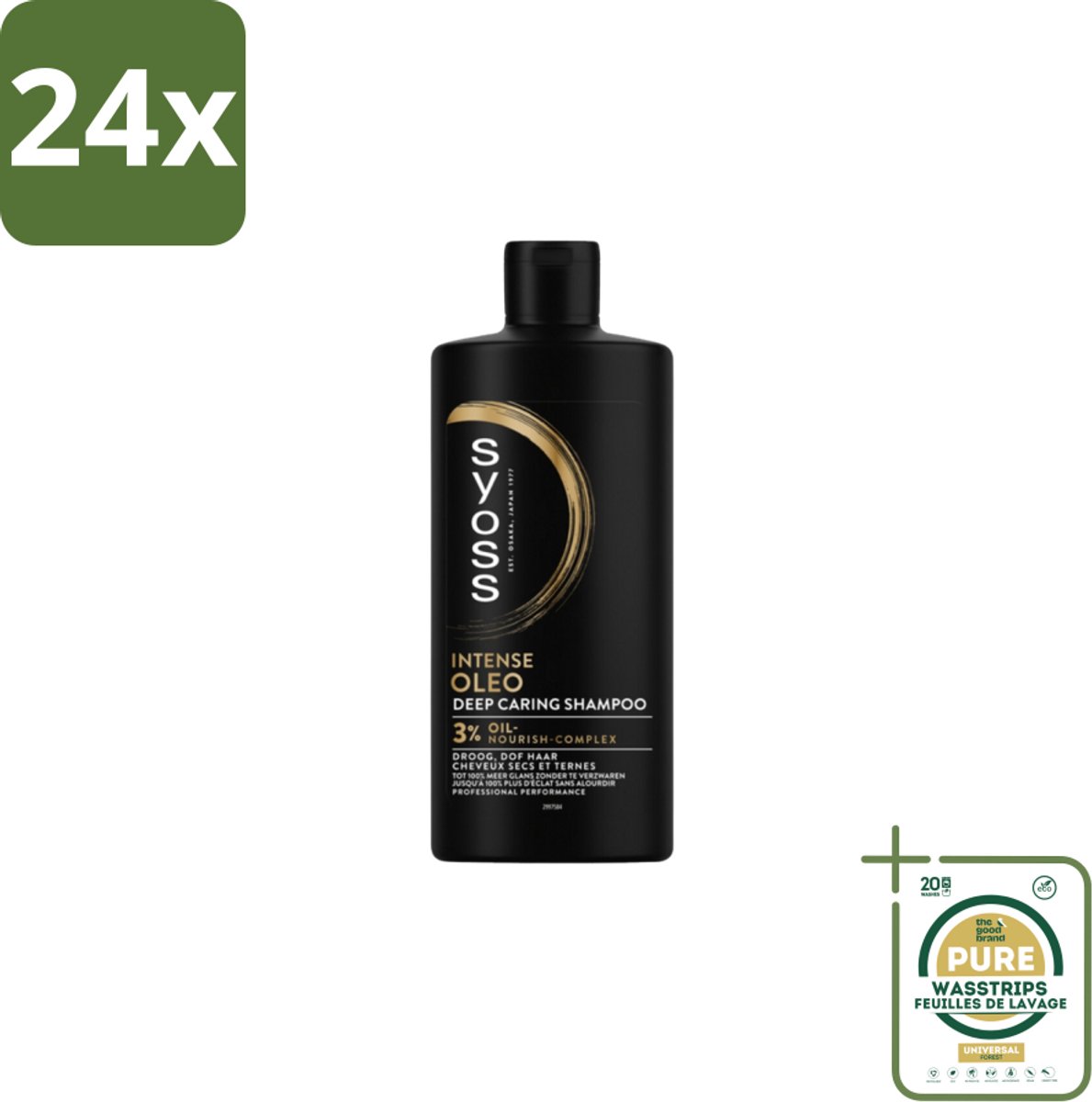 SYOSS - Oleo - Shampoo - Langdurige Styling - 440ml - Voordeelverpakking - 24 stuks - Beschadigd haar - Voedende shampoo