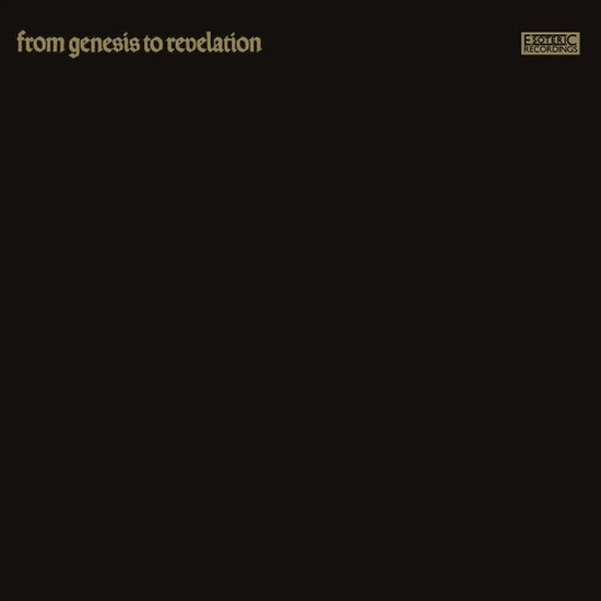 Zwarte hoes met goudkleurige tekst 'from genesis to revelation' en 'ESOTERIC RECORDINGS'.