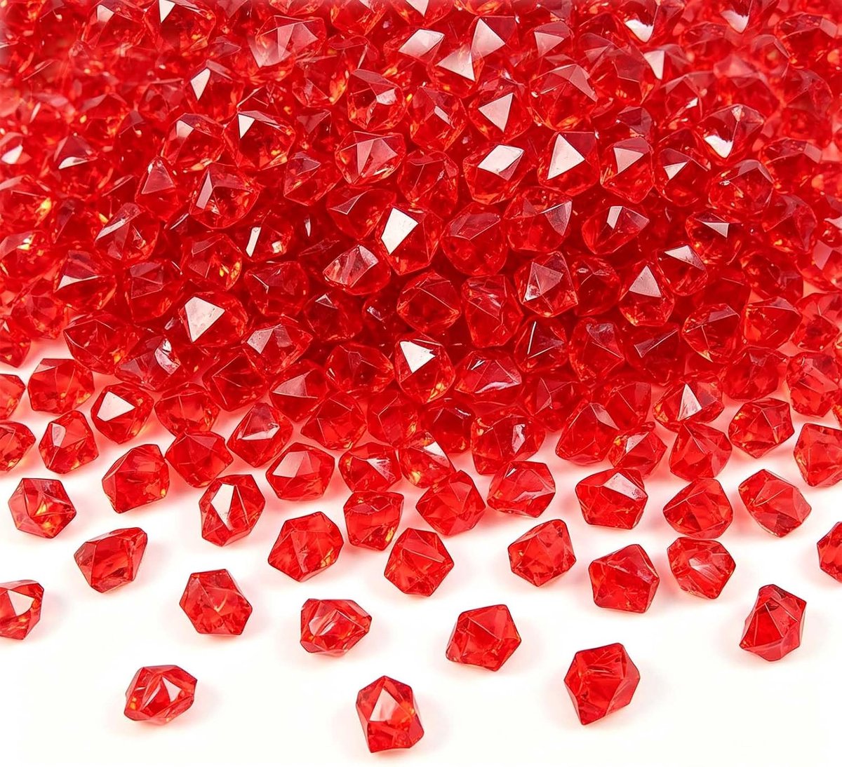 Acrylstenen 11-14 mm - Rode decoratieve kunstdiamanten - 600 stuks voor vaas of bruiloft - ShopVlot