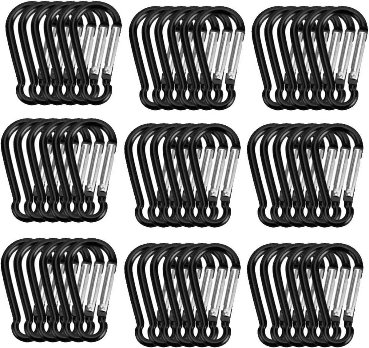 Pack of 100 Aluminum Alloy Carabiners, Mini Keychain Carabiner Carabiner, Small Carabiner, for Camping, Hiking, - ShopVlot