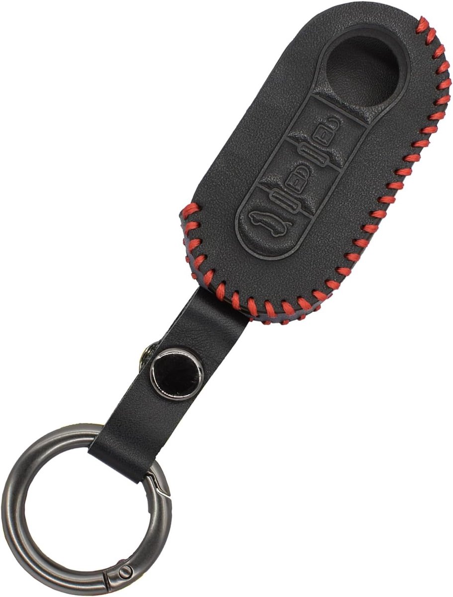 XUKEY Key Cover for Fiat 500L 500 Car Key Cover 3 Buttons Key Cover PU Leather Black Protective Case for Fiat 500L 500 - ShopVlot