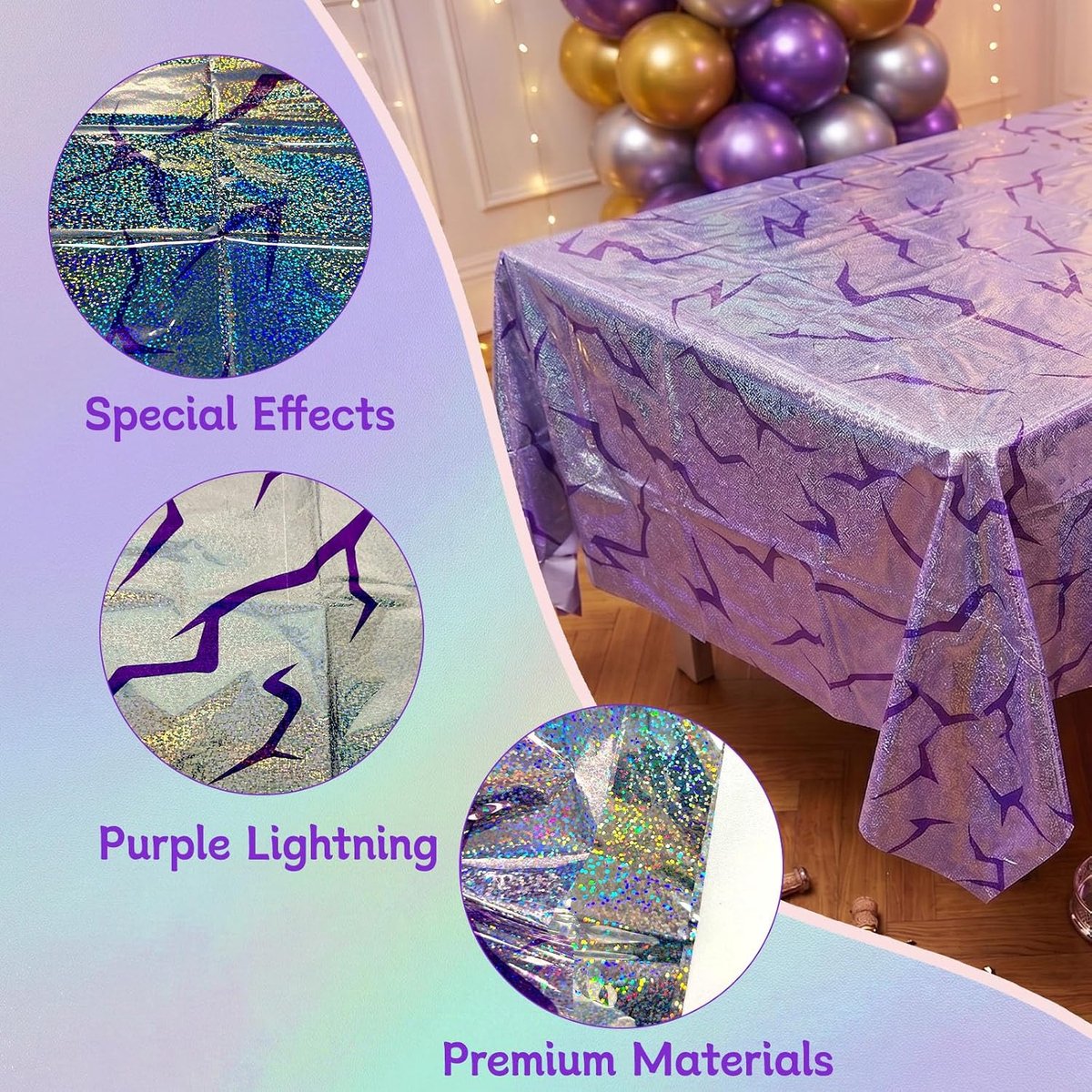 Tafellaken 274 x 137 cm - Paars - Waterdicht plastic - Perfect voor Kpop verjaardagsfeest - ShopVlot